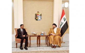 Ambassador Prashant Pise on 09 May 2022 met His Eminence Ammar Al-Hakim, Head of the National Wisdom Al Hikma Movement and discussed issues of mutual interest